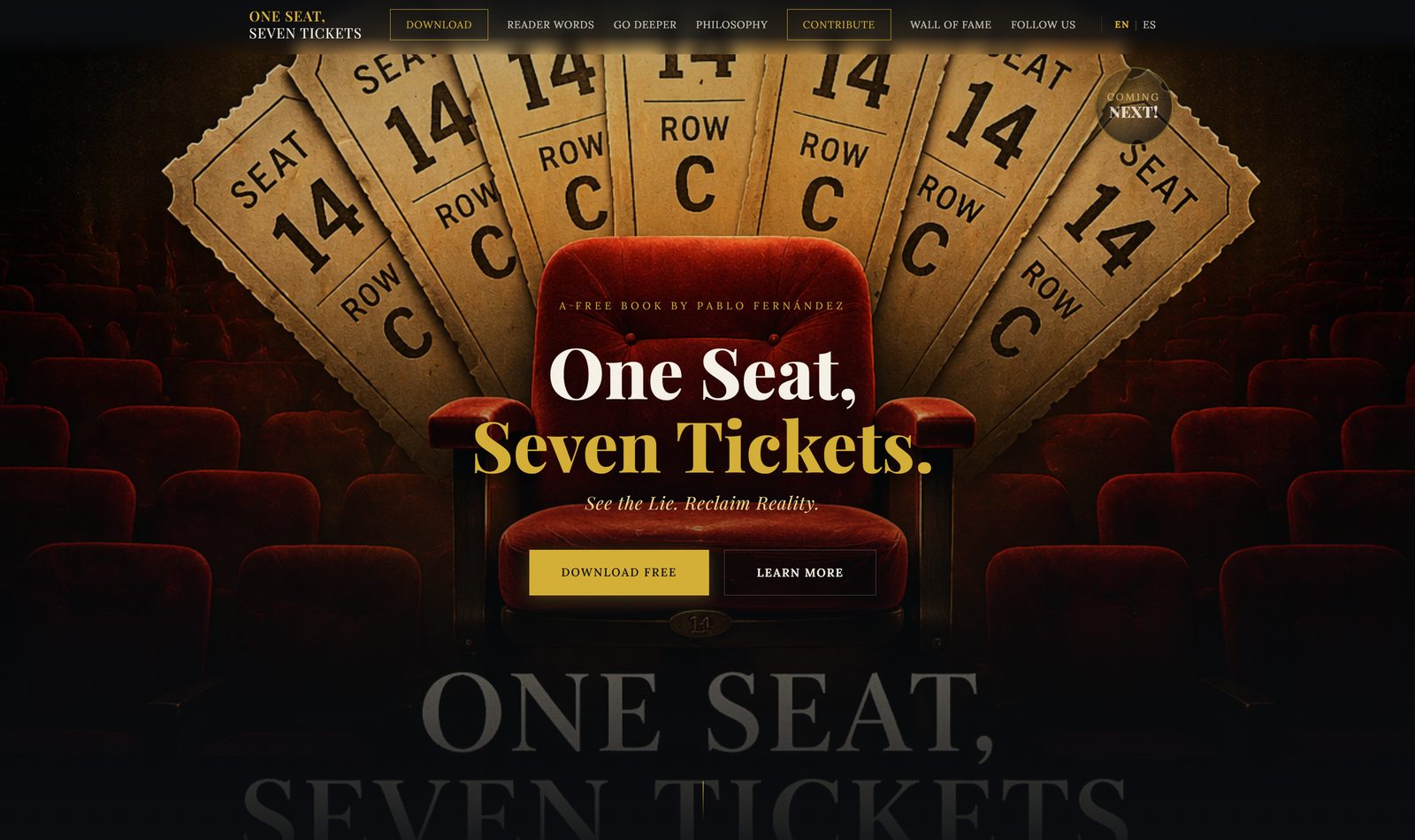 One Seat, Seven Tickets website